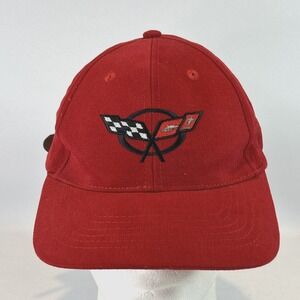 New Vintage Corvette Hat Cap Strap Back Chevy Red Embroidered Dad Adjustable